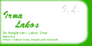 irma lakos business card